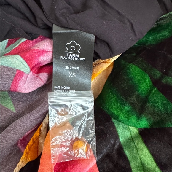 NWT Size XS - Farm Rio Mock-Neck Floral light Velvet Midi Dress (NWT US$ 298) - Picture 8 of 16